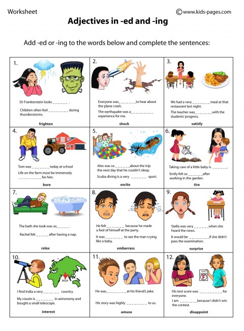 Adjectives In Ed And Ing 1 Worksheet